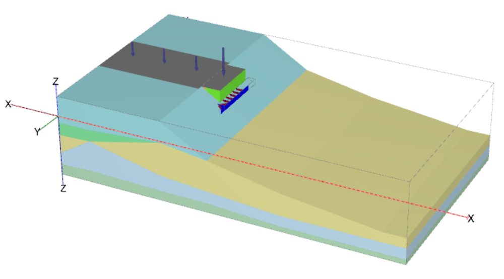 3D model of the intake pumping station on the riverbank slope